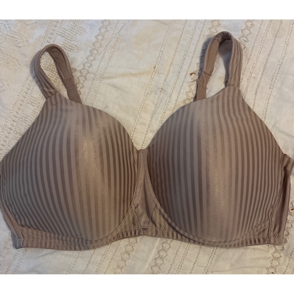 Playtex Secrets‎ Full Figure Taupe Stripe Perfectly Smooth Wirefree Bra, 38DD